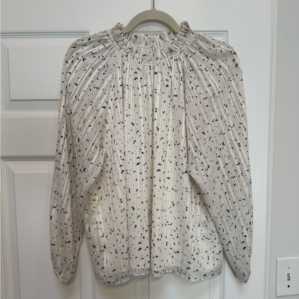 White and Black Elevated Blouse